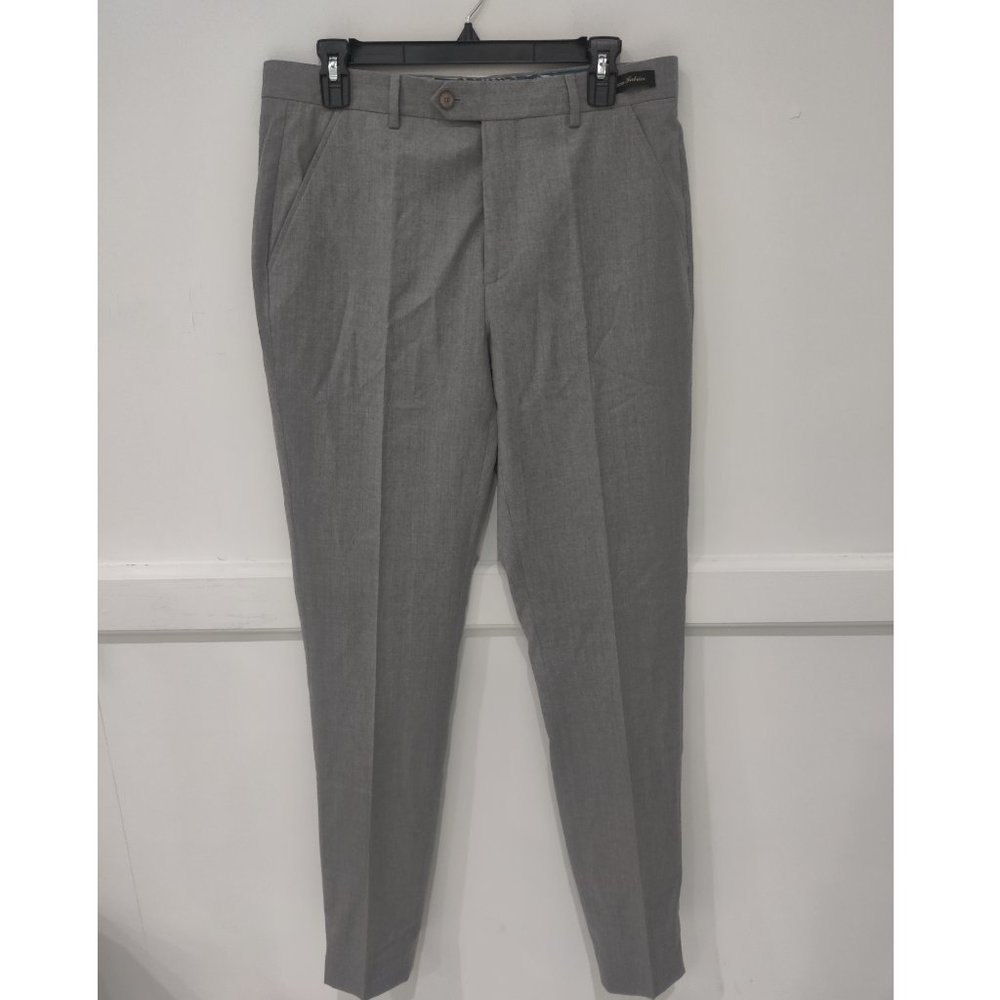 NWT Ted Baker London KAMCHAT Debonair Skinny Wool Pants Gray Size 32L $270 II366